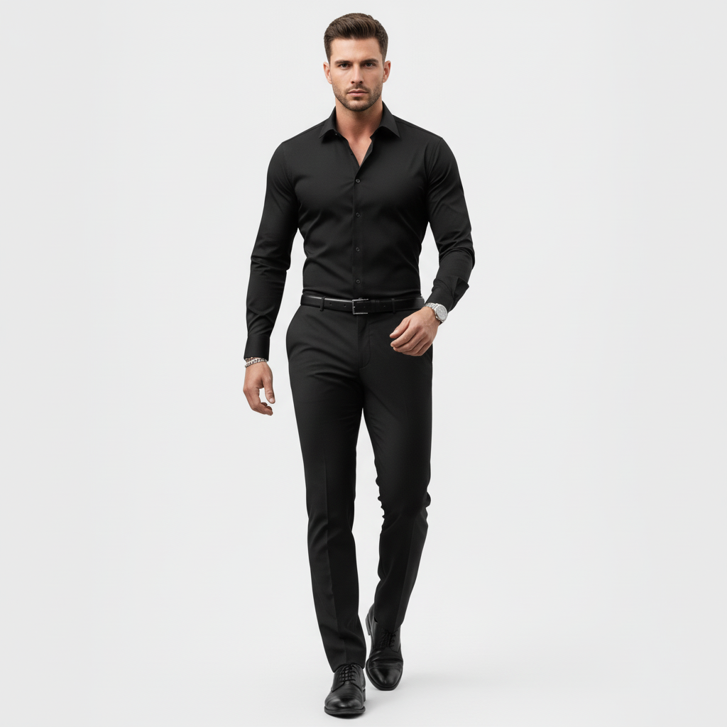 Slim-fit overhemd met lange mouwen voor heren