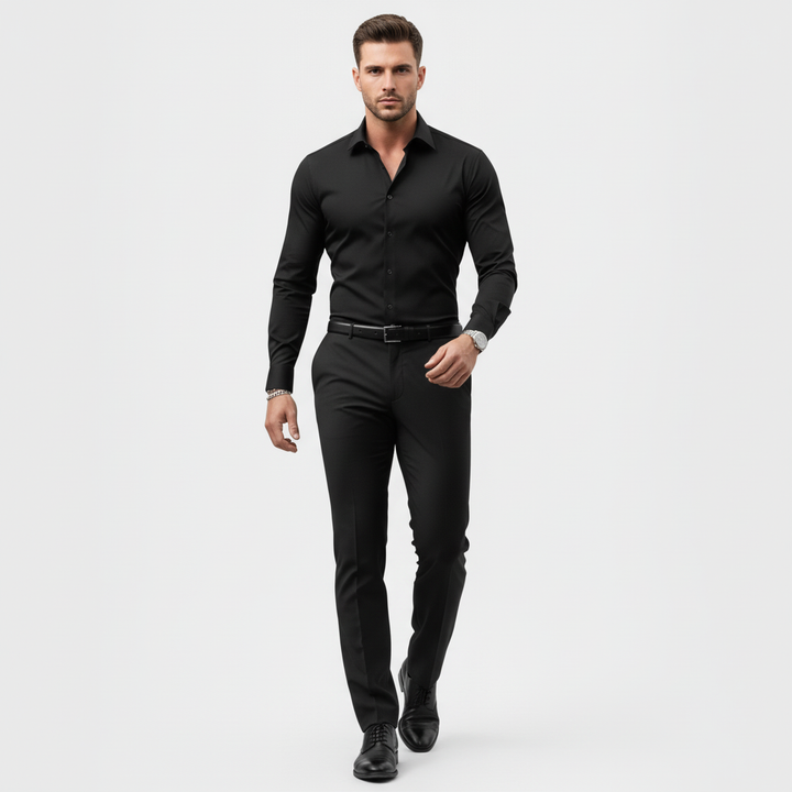 Slim-fit overhemd met lange mouwen voor heren