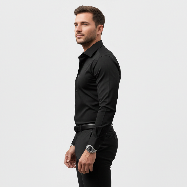 Slim-fit overhemd met lange mouwen voor heren