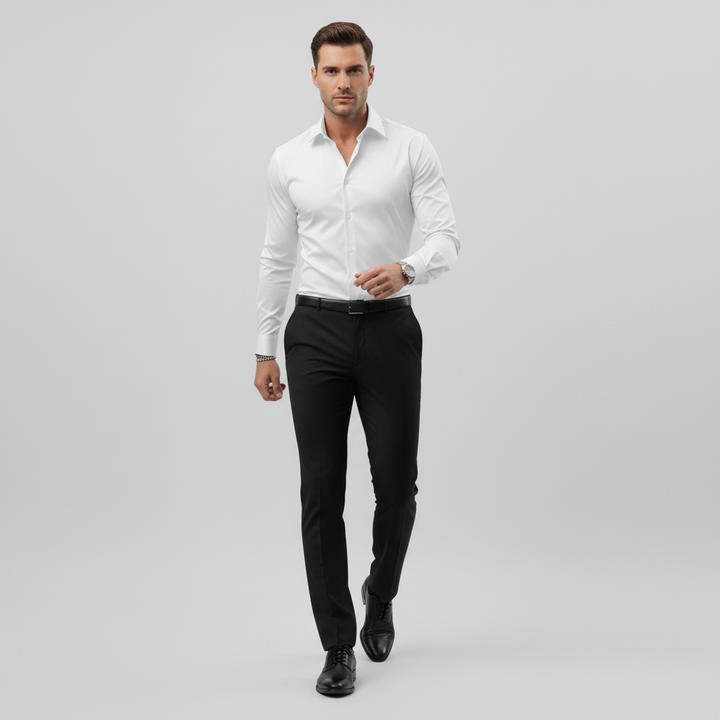 Slim-fit overhemd met lange mouwen voor heren