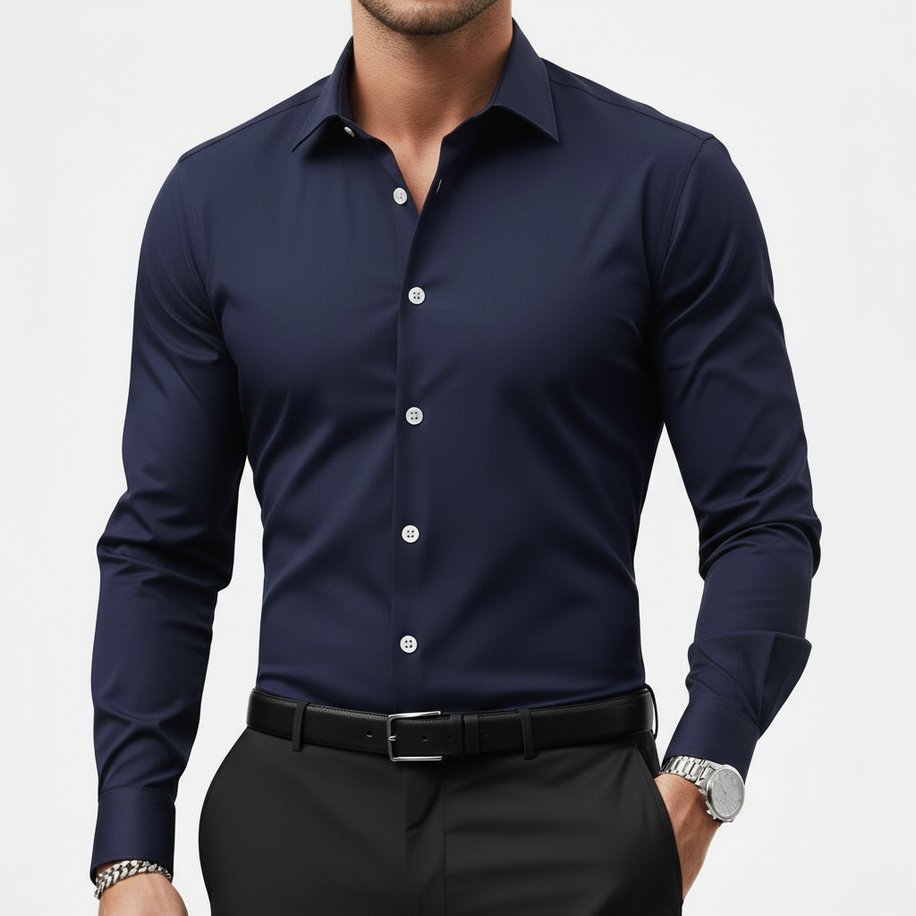 Slim-fit overhemd met lange mouwen voor heren