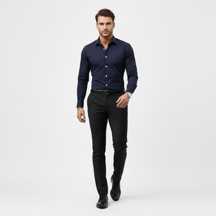 Slim-fit overhemd met lange mouwen voor heren