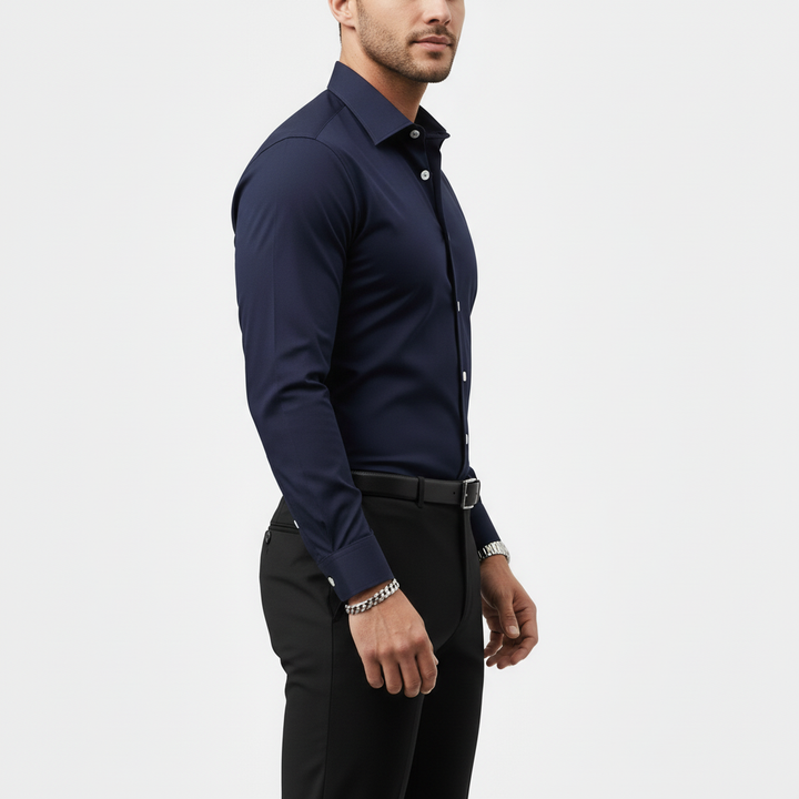 Slim-fit overhemd met lange mouwen voor heren