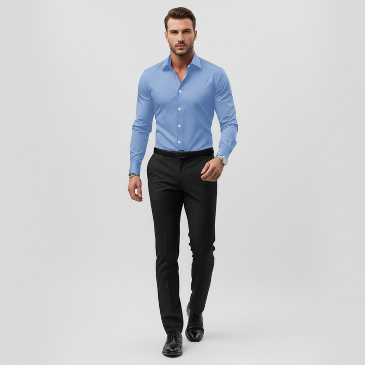 Slim-fit overhemd met lange mouwen voor heren