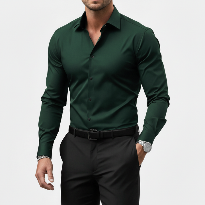 Slim-fit overhemd met lange mouwen voor heren