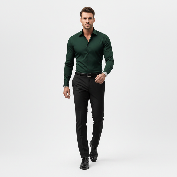 Slim-fit overhemd met lange mouwen voor heren