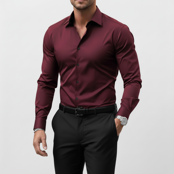 Slim-fit overhemd met lange mouwen voor heren