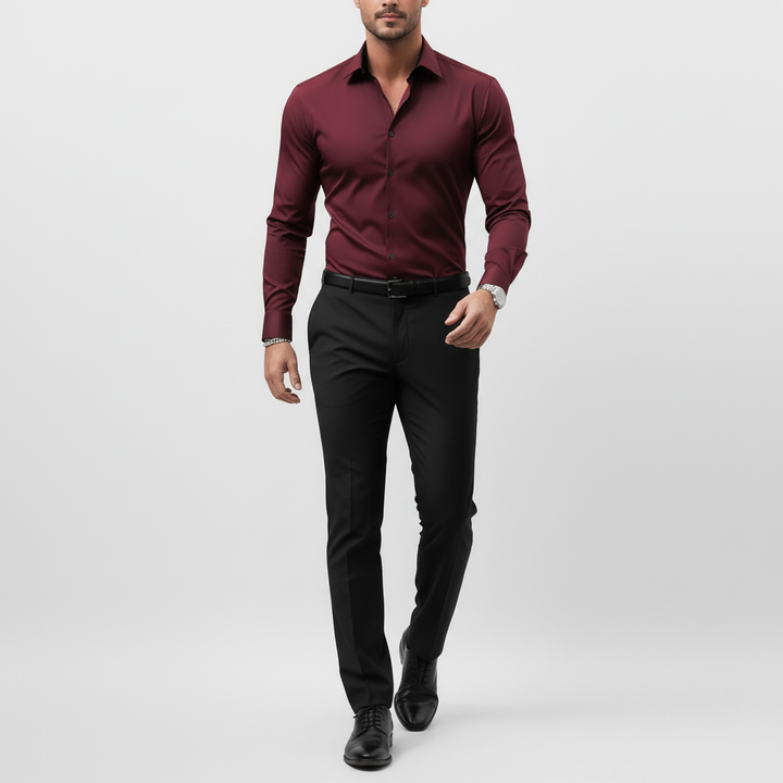 Slim-fit overhemd met lange mouwen voor heren