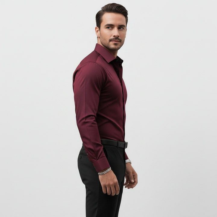 Slim-fit overhemd met lange mouwen voor heren