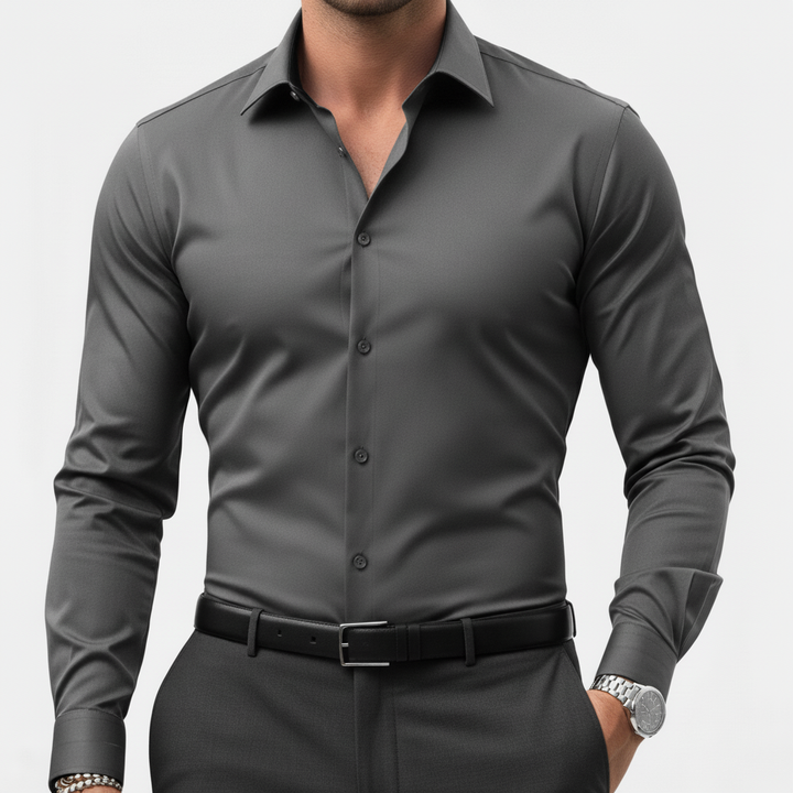 Slim-fit overhemd met lange mouwen voor heren