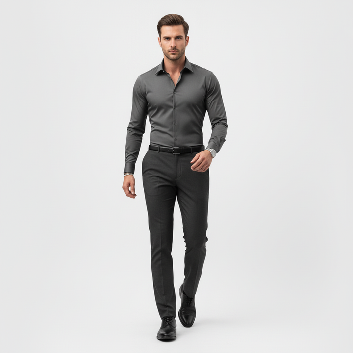 Slim-fit overhemd met lange mouwen voor heren
