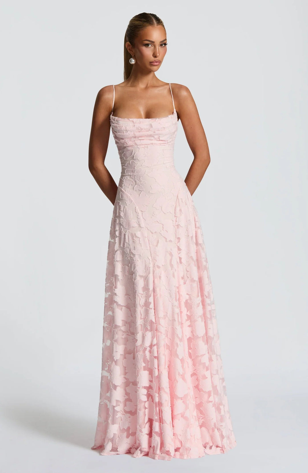 Maxi-avondjurk met bloemenprint