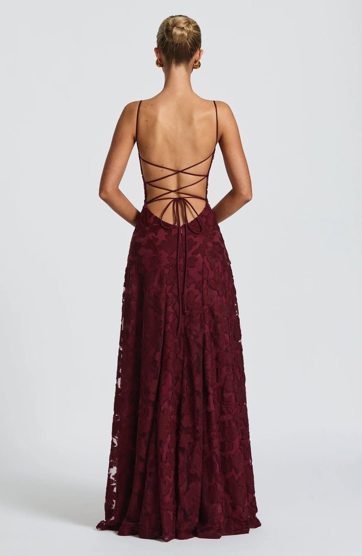Maxi-avondjurk met bloemenprint