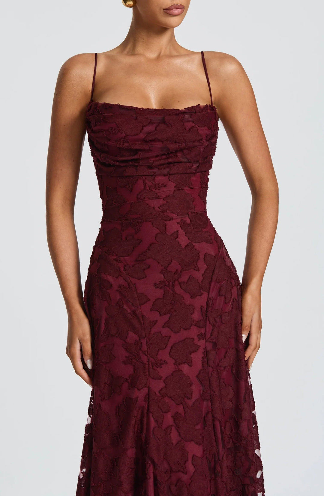Maxi-avondjurk met bloemenprint