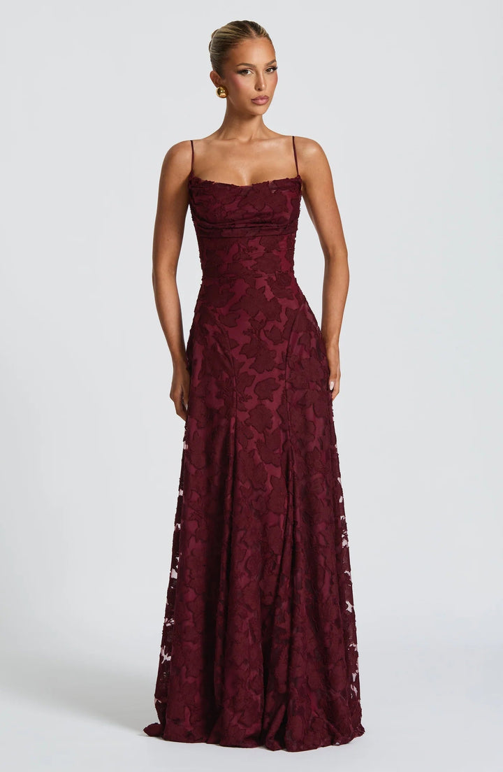 Maxi-avondjurk met bloemenprint