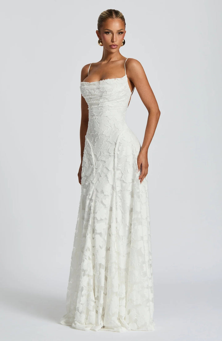 Maxi-avondjurk met bloemenprint