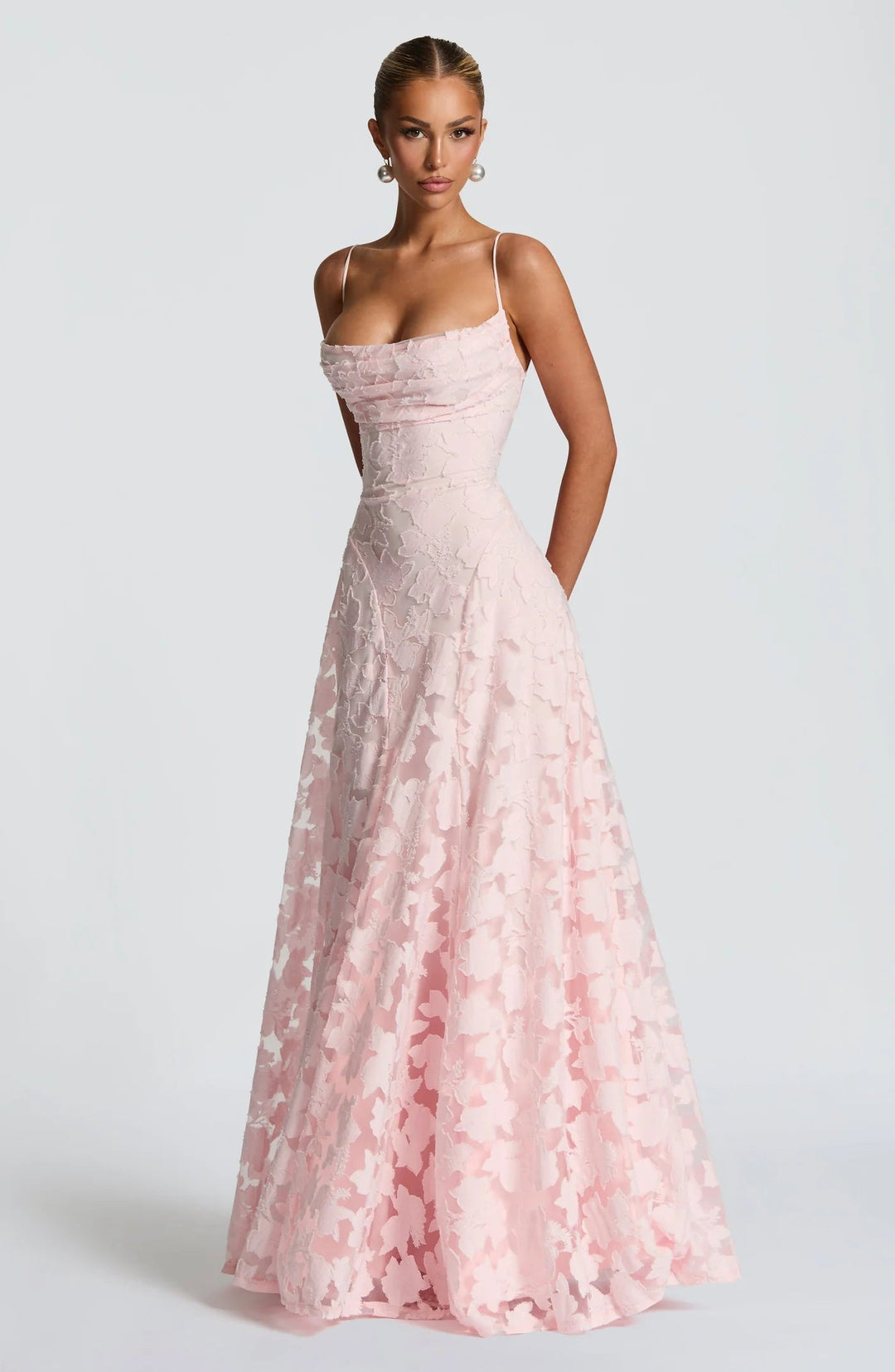 Maxi-avondjurk met bloemenprint