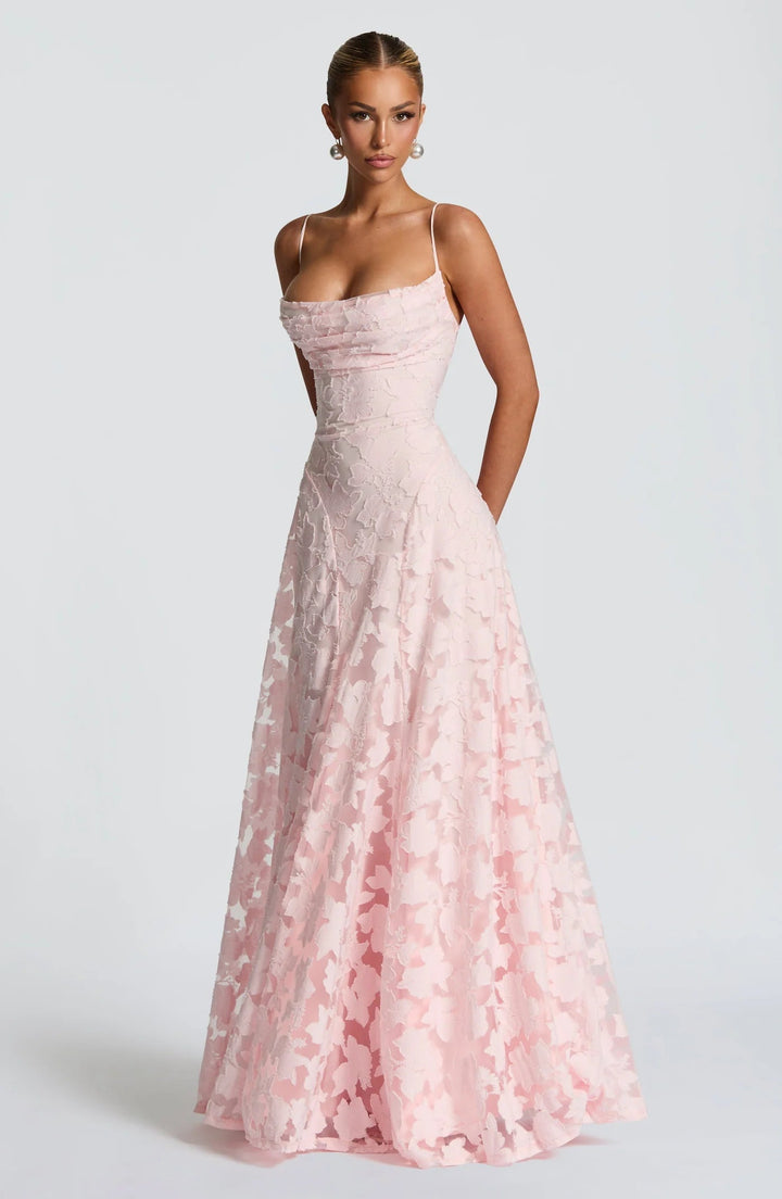 Maxi-avondjurk met bloemenprint