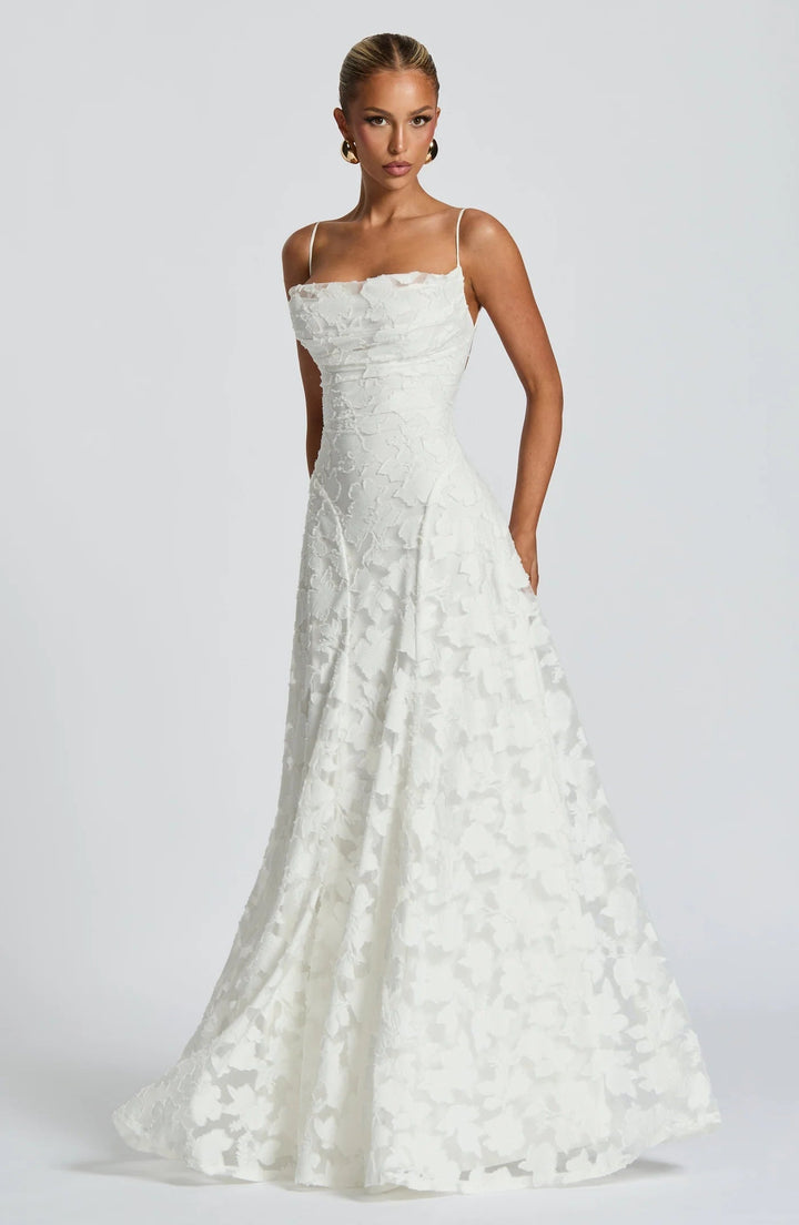 Maxi-avondjurk met bloemenprint