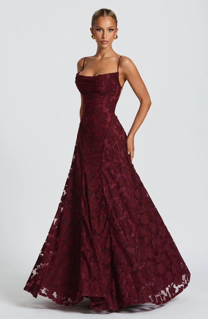 Maxi-avondjurk met bloemenprint