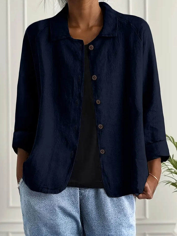 Katoenen blouse met lange mouwen voor dames