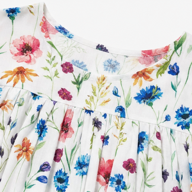 Midi-jurk met bloemenprint en zakken