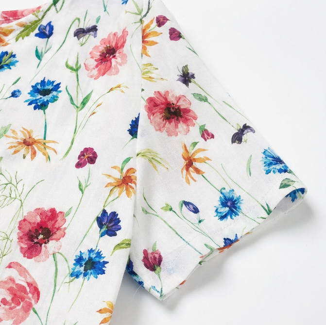 Midi-jurk met bloemenprint en zakken