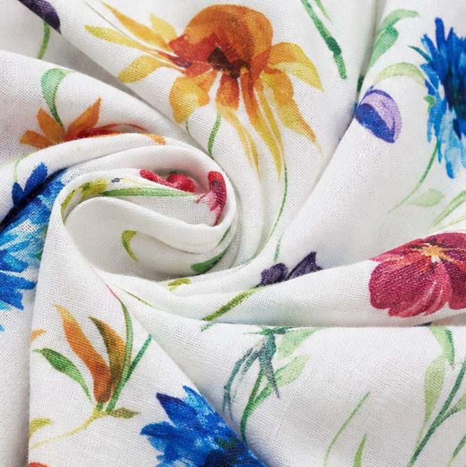 Midi-jurk met bloemenprint en zakken