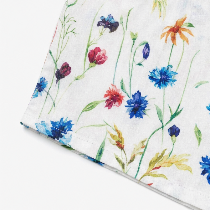 Midi-jurk met bloemenprint en zakken