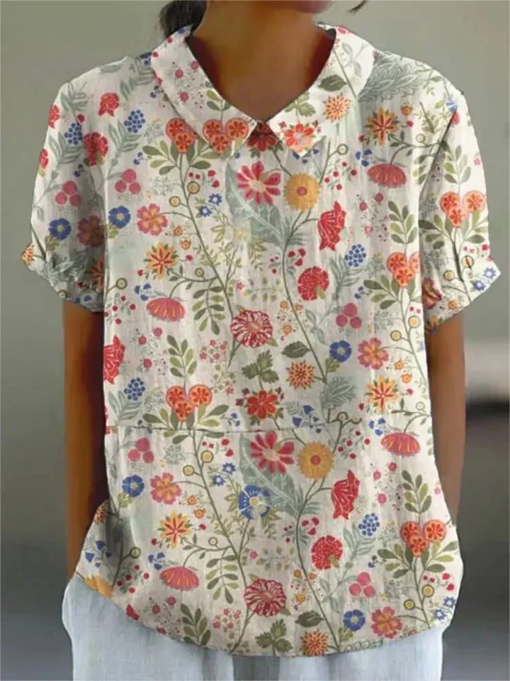 Vintage casual blouse met bloemenprint voor dames