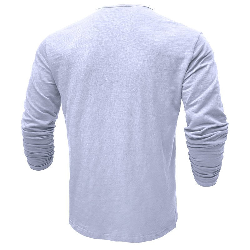 Klassiek henley t-shirt met lange mouwen voor heren