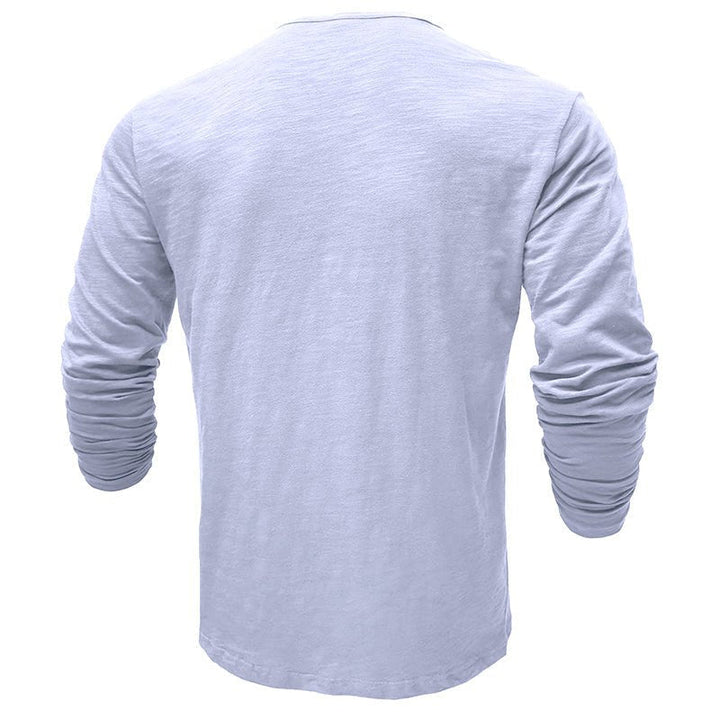 Klassiek henley t-shirt met lange mouwen voor heren