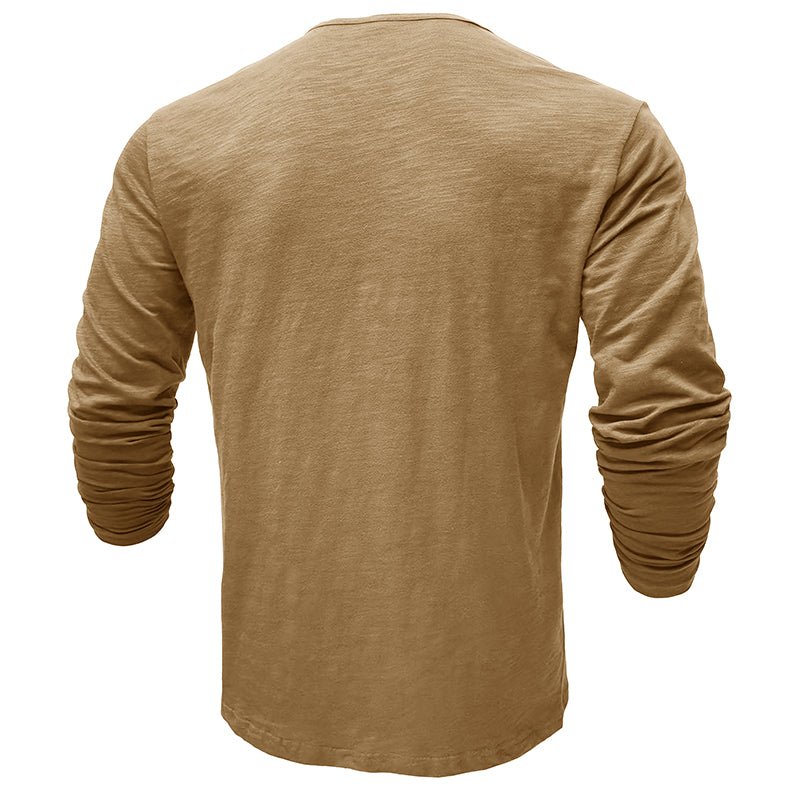 Klassiek henley t-shirt met lange mouwen voor heren