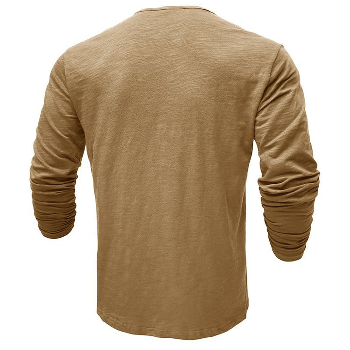 Klassiek henley t-shirt met lange mouwen voor heren