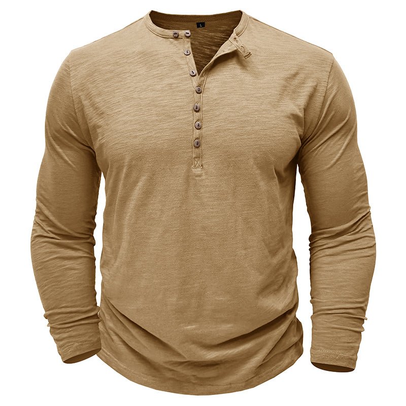 Klassiek henley t-shirt met lange mouwen voor heren