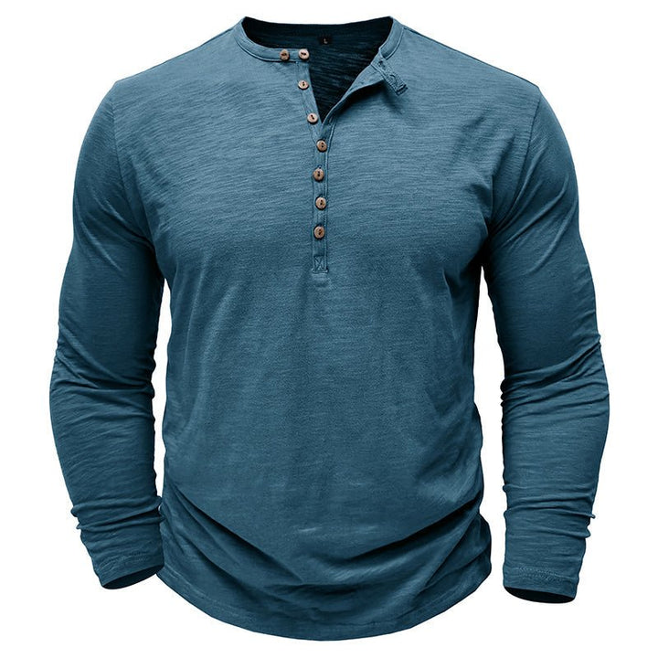 Klassiek henley t-shirt met lange mouwen voor heren