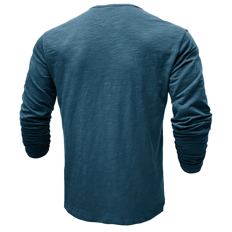 Klassiek henley t-shirt met lange mouwen voor heren