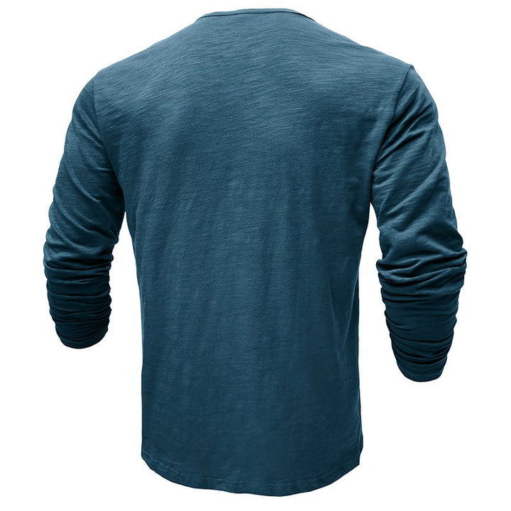 Klassiek henley t-shirt met lange mouwen voor heren