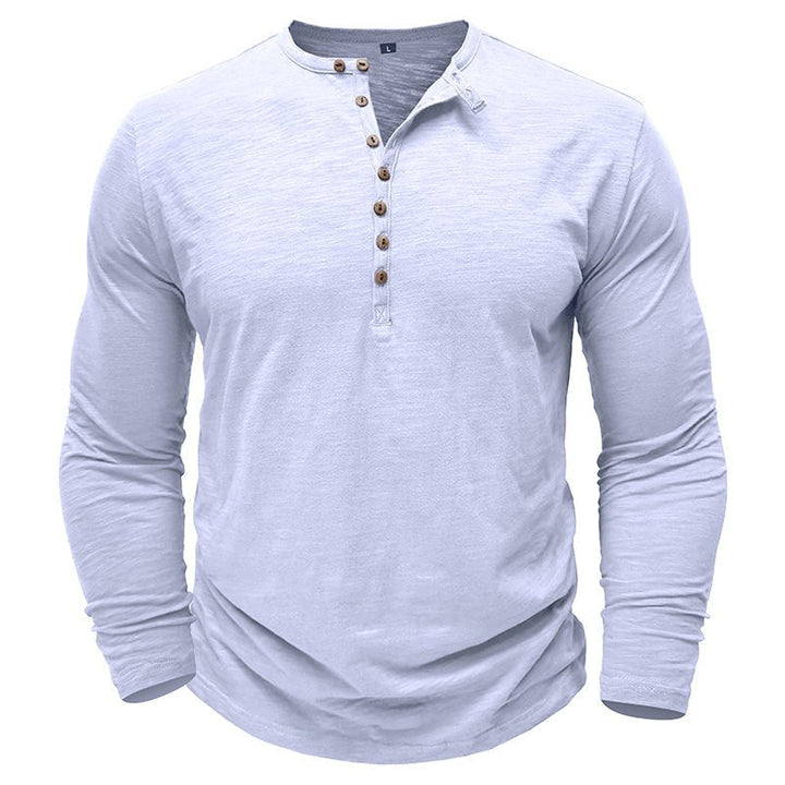 Klassiek henley t-shirt met lange mouwen voor heren