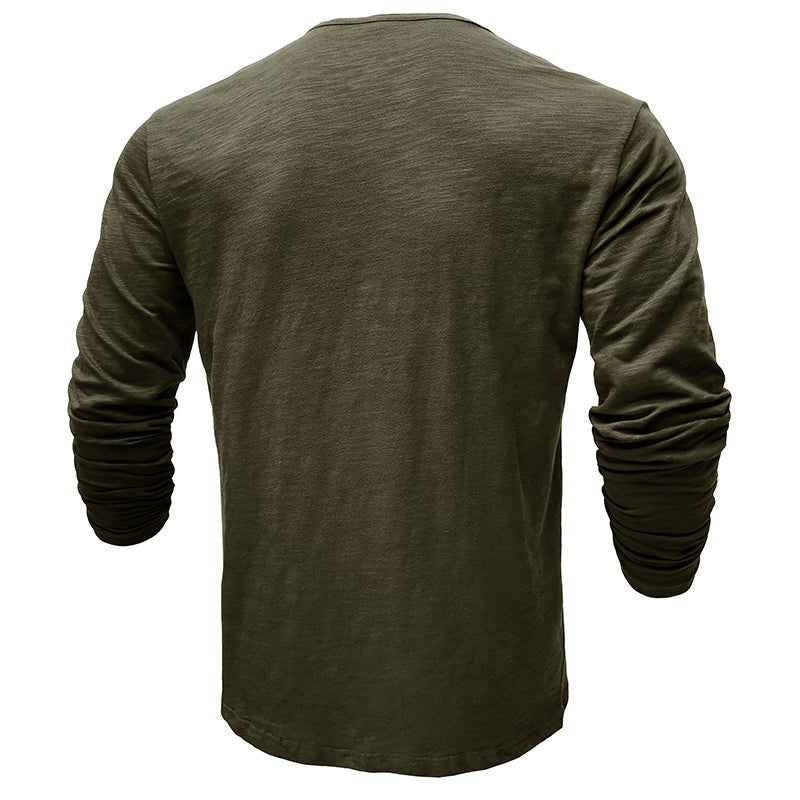 Klassiek henley t-shirt met lange mouwen voor heren