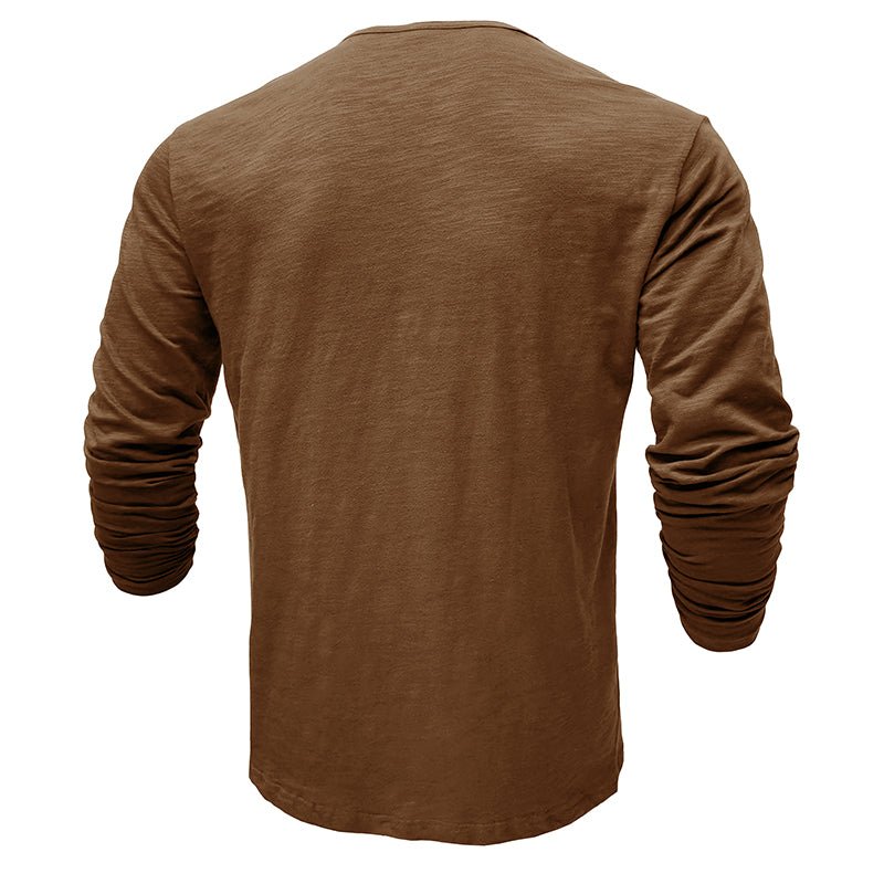 Klassiek henley t-shirt met lange mouwen voor heren