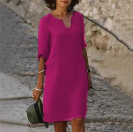Elegante mini-jurk voor dames met v-hals