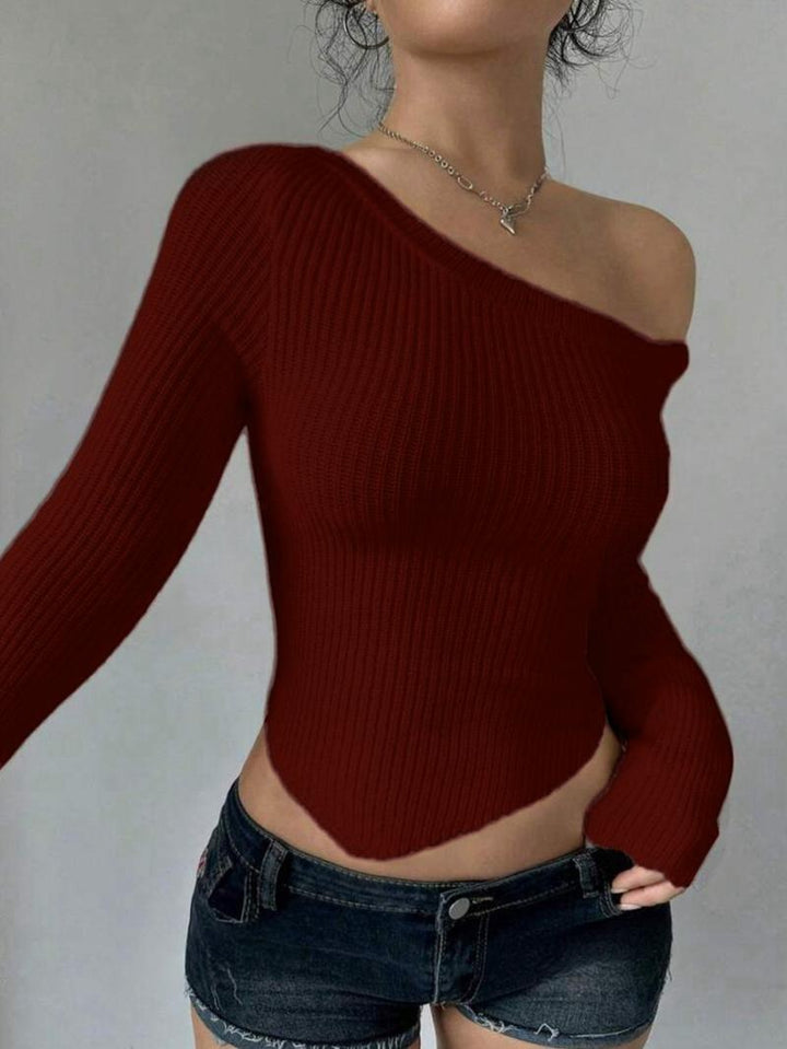 Gebreide off-the-shoulder blouse voor dames