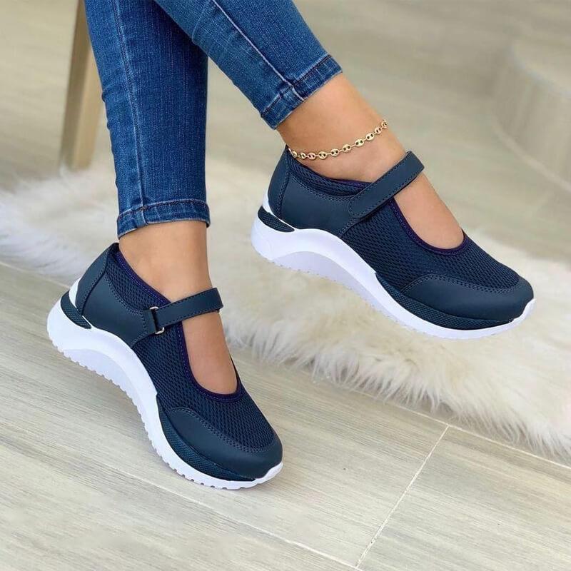 Orthopedische sneakers voor dames met klittenbandsluiting, ademend