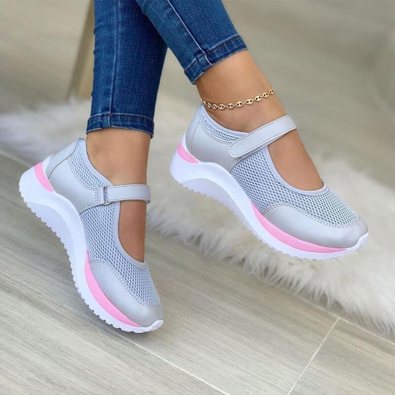 Orthopedische sneakers voor dames met klittenbandsluiting, ademend