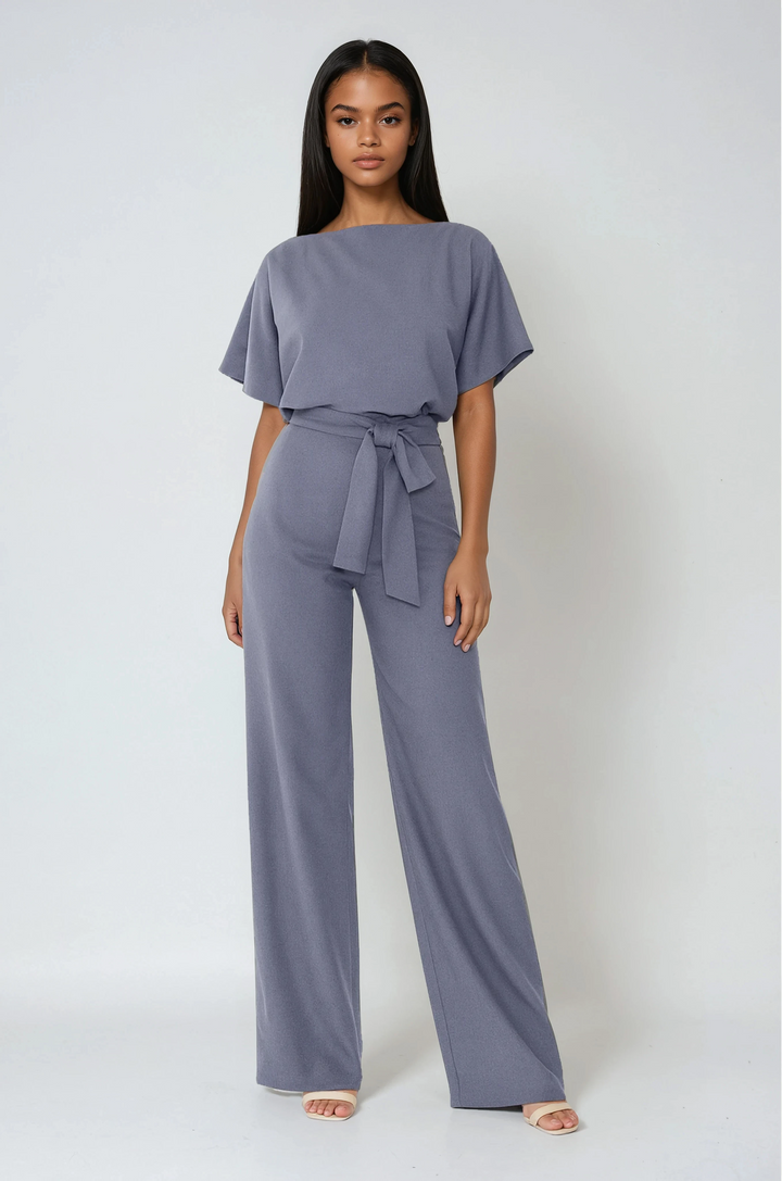 Jumpsuit met wijde pijpen en strik voor dames