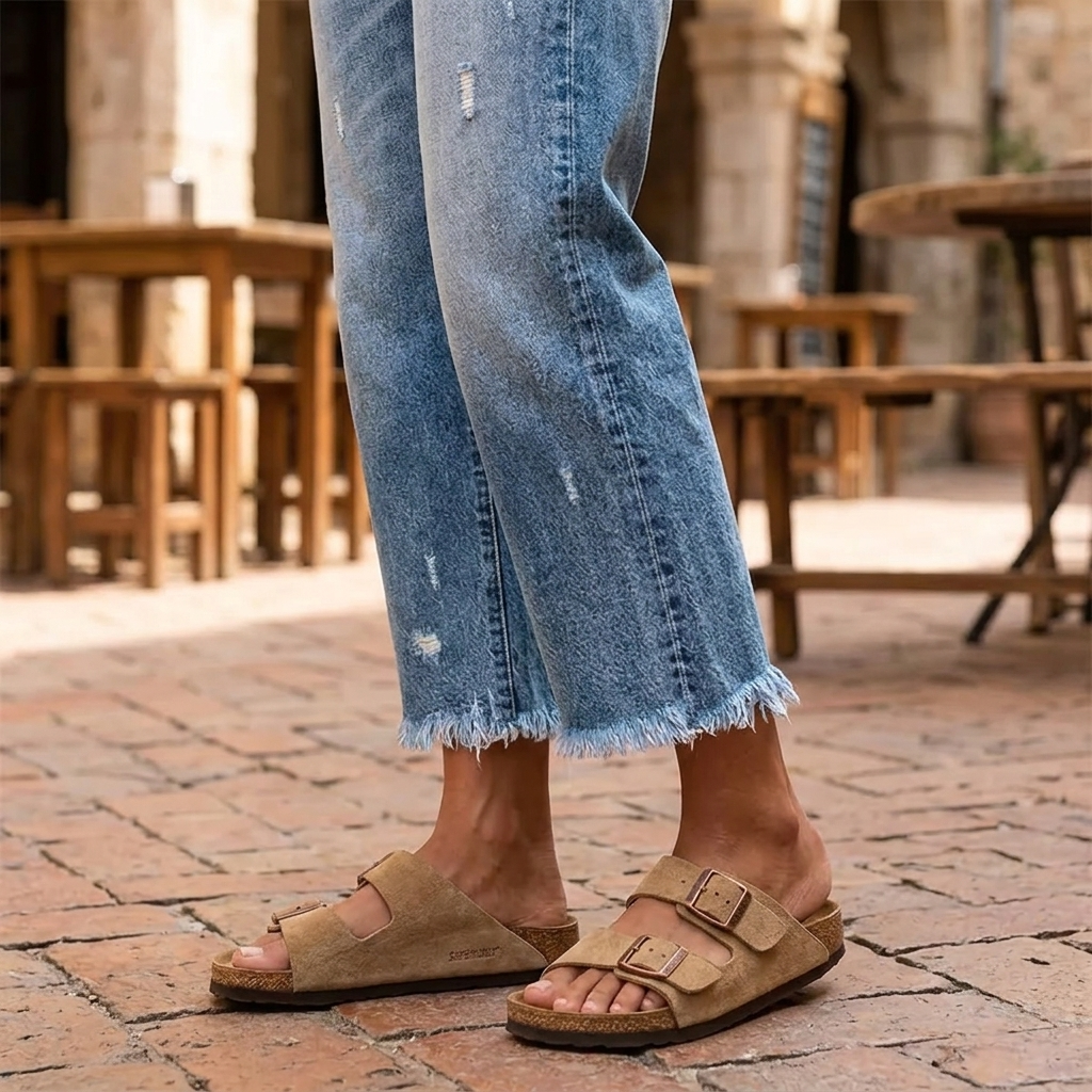 Rechte cropped jeans voor dames met franjes