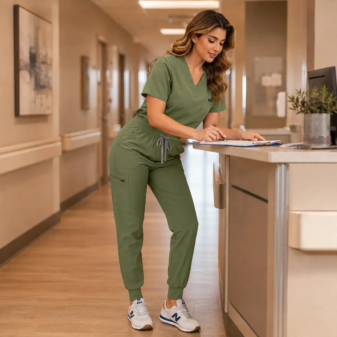 Joggingbroek met v-hals voor dames