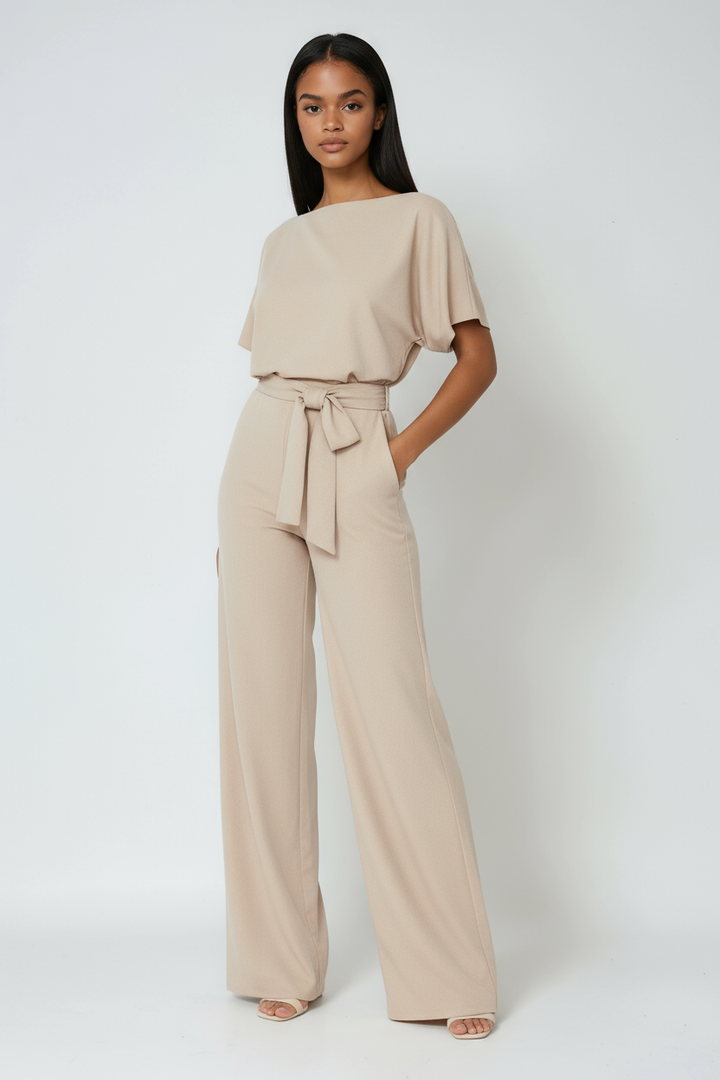 Jumpsuit met wijde pijpen en strik voor dames