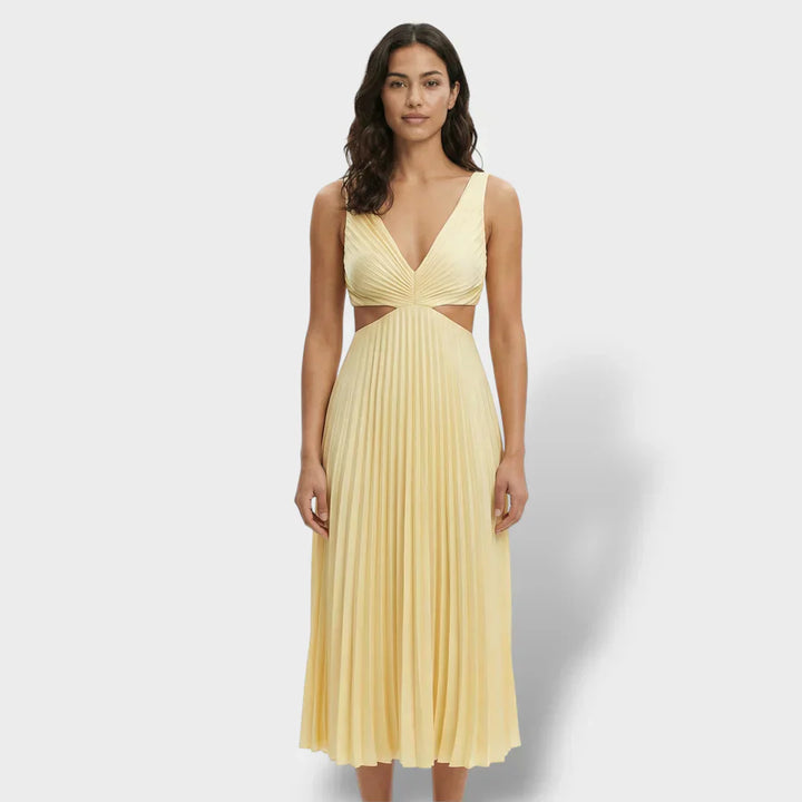 Geplooide midi zomerjurk